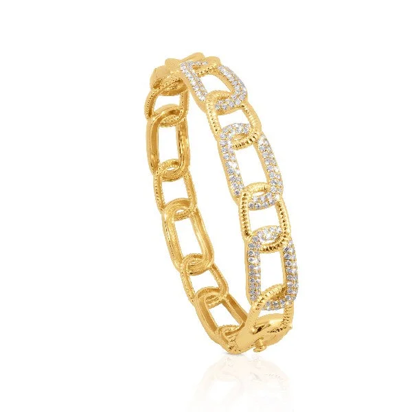 Ladies adjustable bracelet-14K Yellow Gold Diamond Chain Link Bracelet