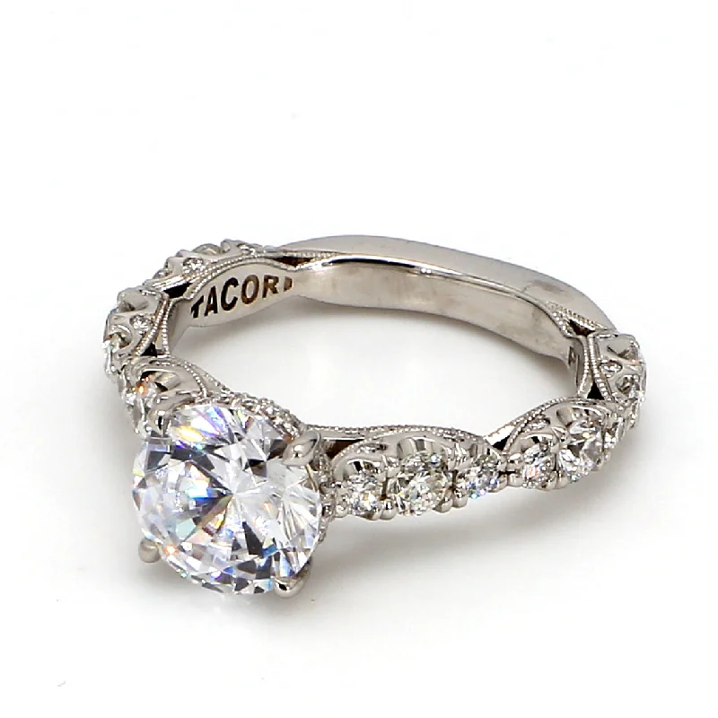 Ladies matching engagement and wedding rings-TACORI Petite Crescent RoyalT Engagement Ring