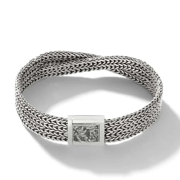 Ladies chunky bracelet-JOHN HARDY Reticulated Double Row Bracelet