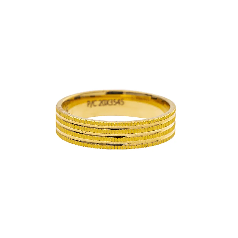 Ladies titanium ring-22K Yellow Gold Ring (5.6gm)