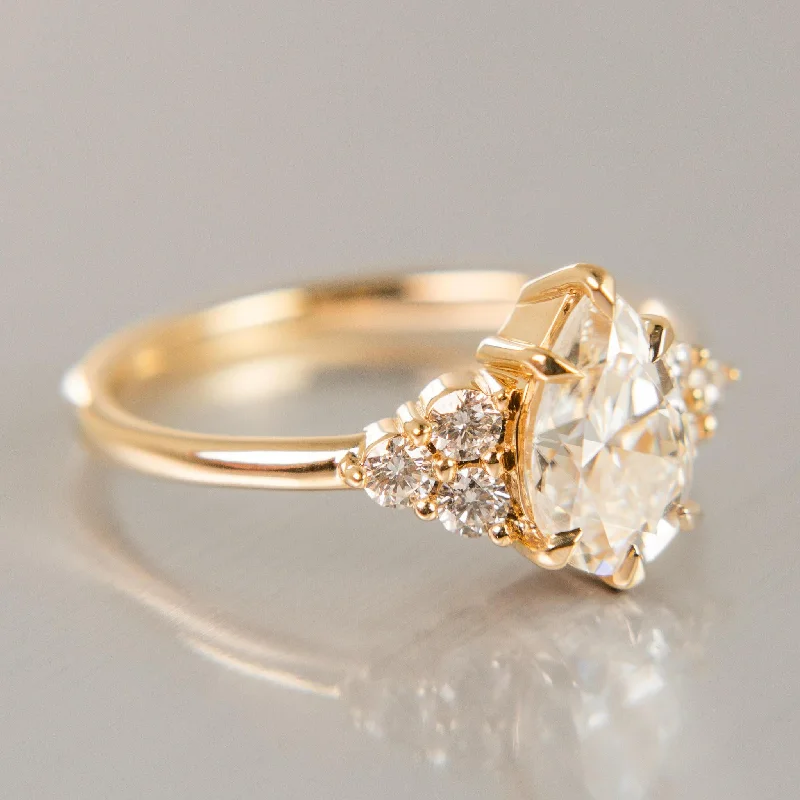 Ladies gold wedding ring-Holly Ring with Moissanite