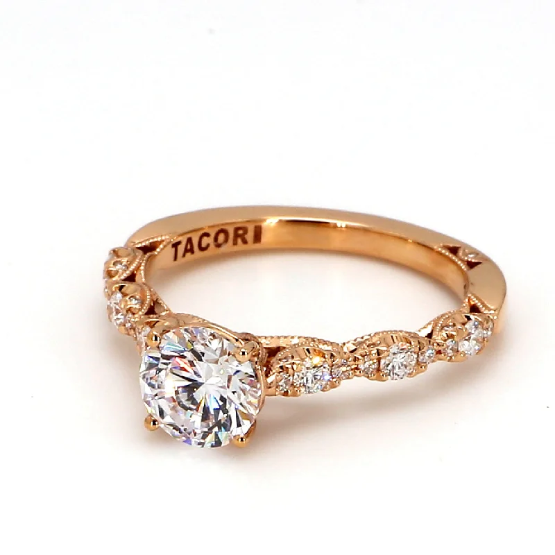 Ladies platinum engagement rings with diamonds-TACORI Petite Crescent Solitaire Engagement Ring