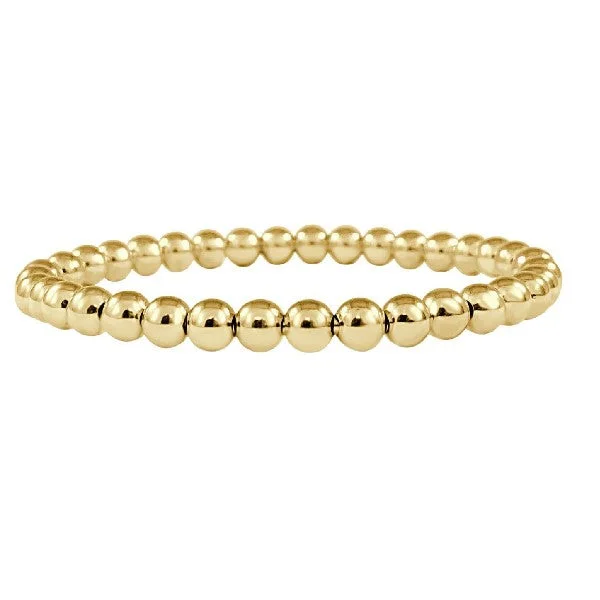 Ladies sparkling bracelet-Stretchable 18K Yellow Gold Beaded Bracelet