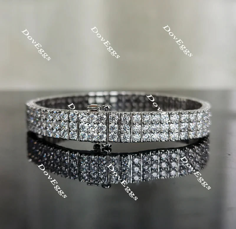 Ladies chunky bracelet-Doveggs 7 inch length moissanite/lab grown diamond bracelet