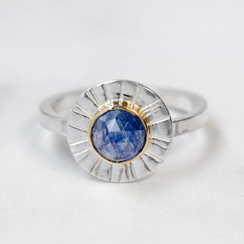 Ladies ruby ring-Shine On Gemstone Ring - Sapphire in 22k Gold + Sterling Silver