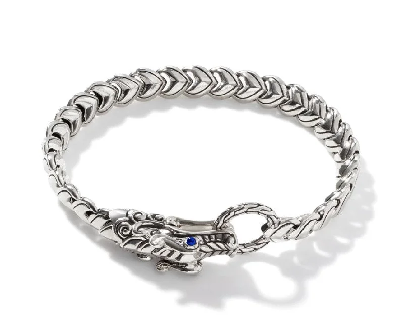 Ladies charm bracelet-JOHN HARDY Legends Naga Silver And Blue Sapphire Dragon Bracelet