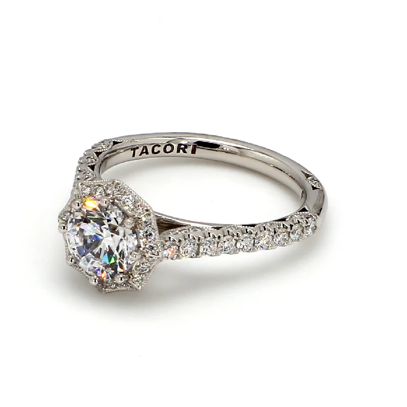 Ladies engagement rings with diamonds-TACORI Petite Crescent Engagement Ring