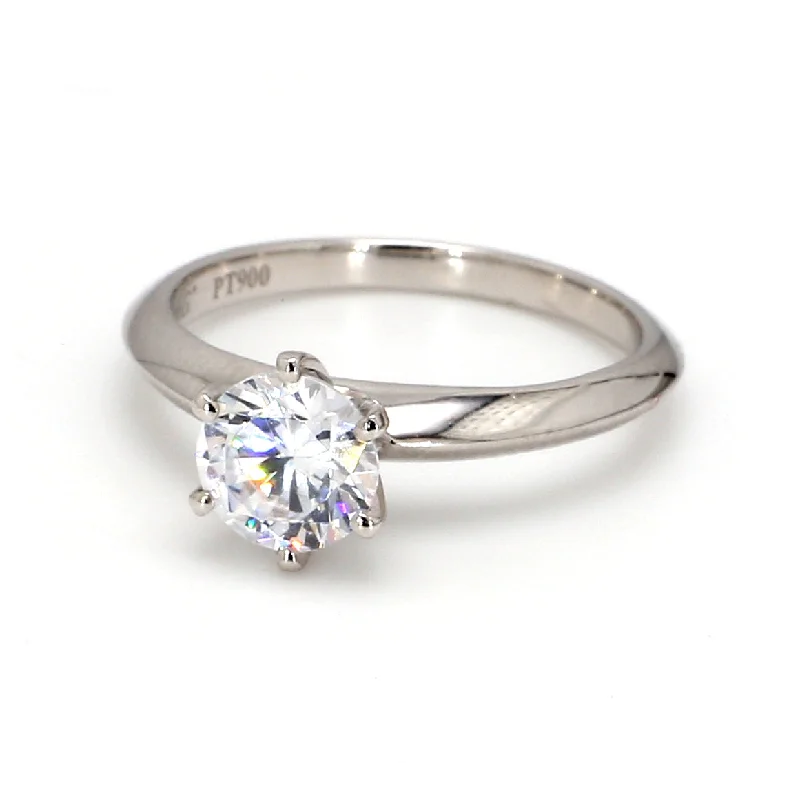 Ladies heart-shaped engagement rings-Solitaire Engagement Ring