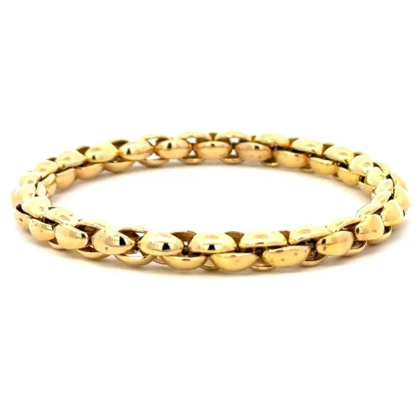 Ladies silver chain bracelet-Stretchable 18K Yellow Gold Link Bracelet