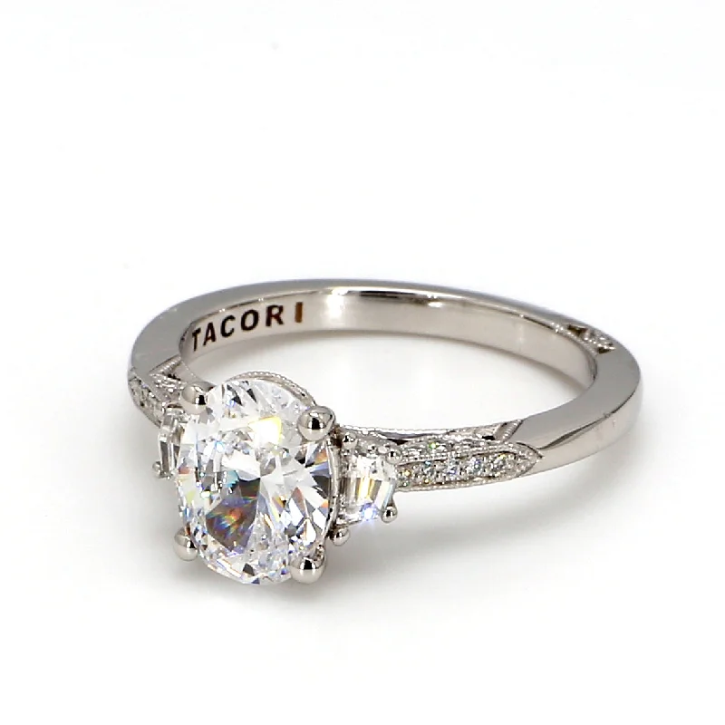 Ladies simple solitaire engagement rings-Simply TACORI 3-Stone Engagement Ring