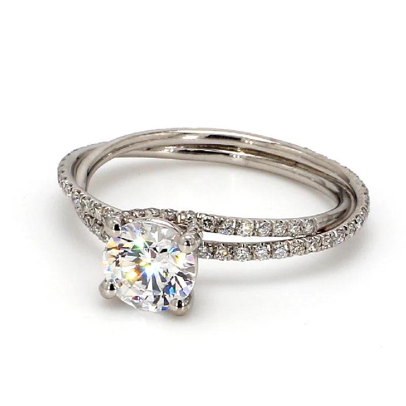 Ladies budget-friendly engagement rings-Pave Engagement Ring