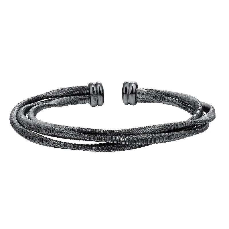 Ladies bangle set-Twisted Three Cable Bracelet