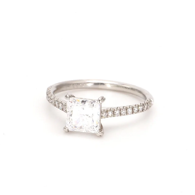 Ladies contemporary engagement rings-Pave Engagement Ring