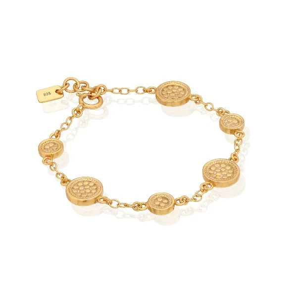 Ladies matching bracelet set-ANNA BECK Classic Station Bracelet - Gold & Silver