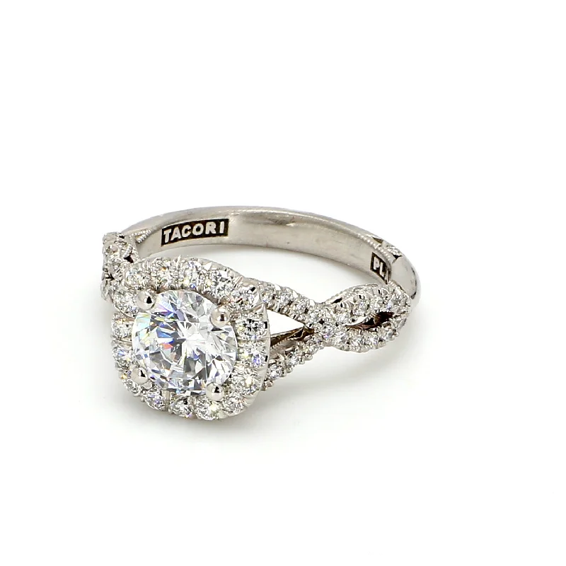 Ladies vintage engagement rings-TACORI Petite Crescent Engagement Ring