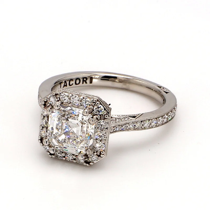 Ladies platinum engagement rings-Simply TACORI RoyalT Engagement Ring