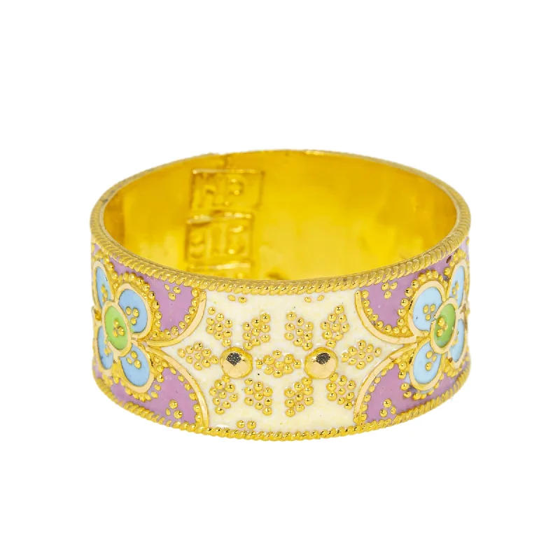 Ladies minimalist ring-22K Yellow Gold and Enamel Ring (4.9gm)