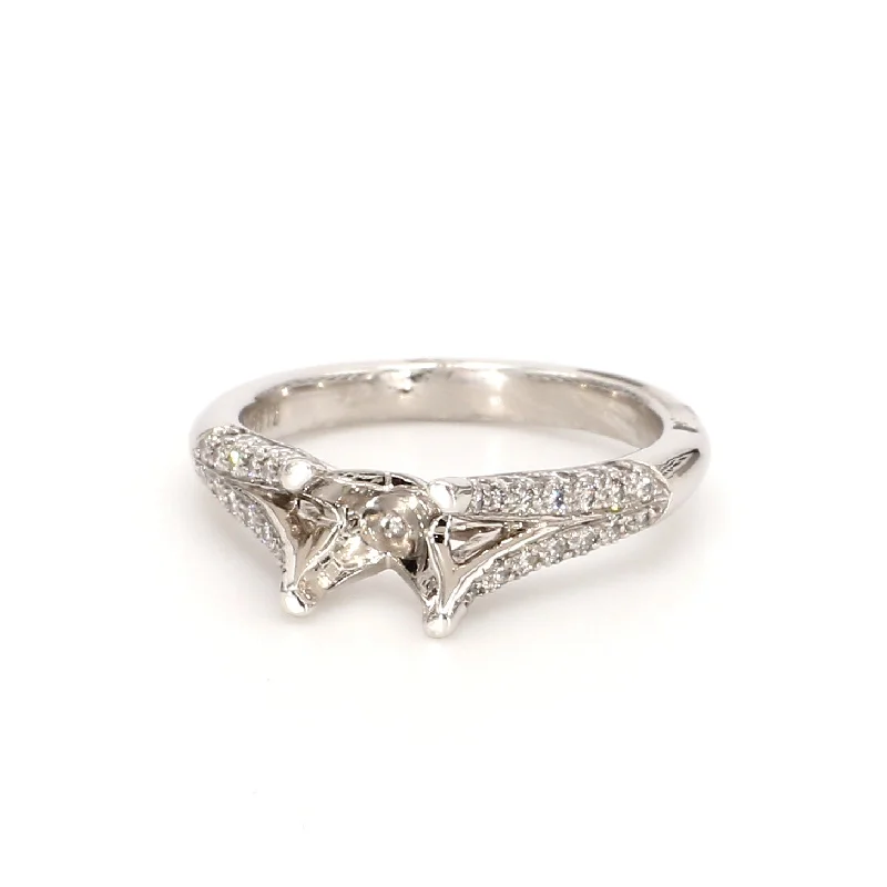 Ladies vintage inspired engagement rings-Pave Engagement Ring