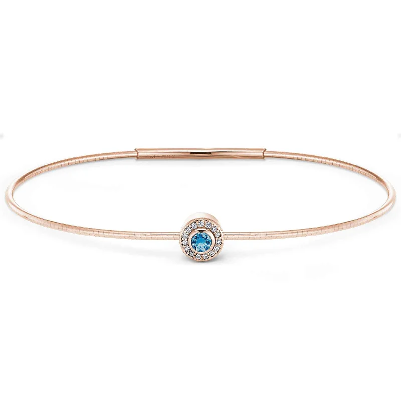 Ladies bangle set-Gemstone Halo-Style Bracelet with Simulated Diamonds