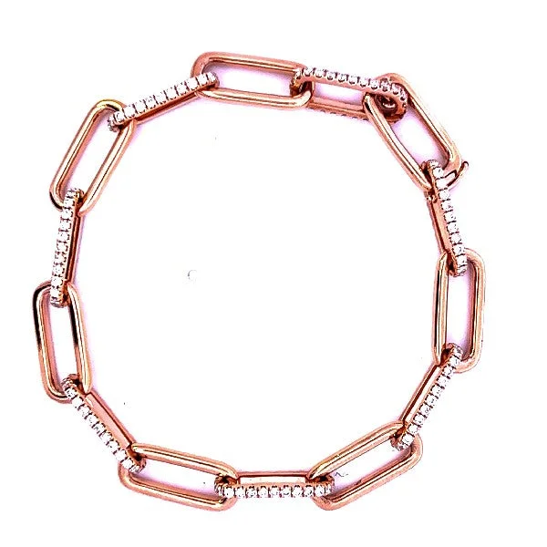 Ladies delicate bracelet-Diamond Paperclip Link Bracelet