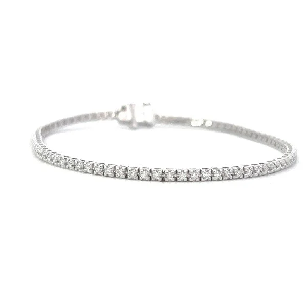 Ladies sparkling bracelet-14K White Gold Diamond Tennis Bracelet 0.72cttw