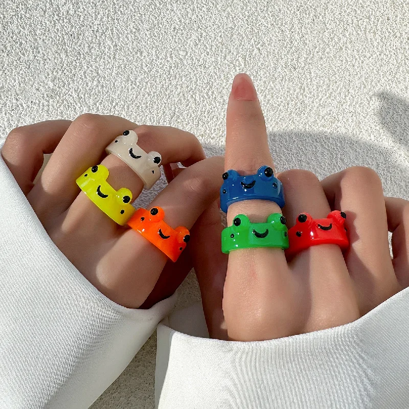 6-Piece Luminous Frog Ring (14) G