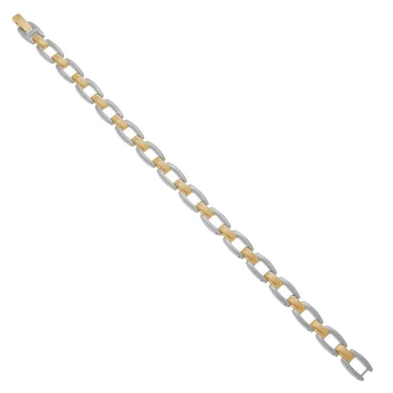 Ladies classic gold bracelet-8.25" Reversible Two Tone Bracelet