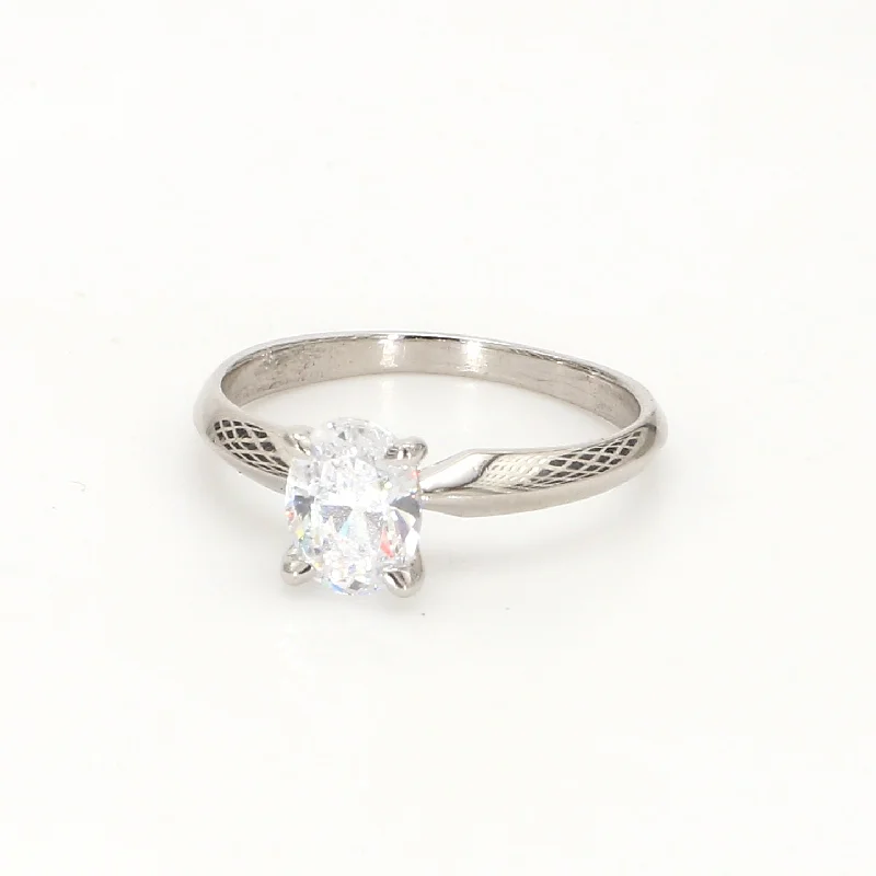 Ladies custom-cut engagement rings-Solitaire Engagement Ring