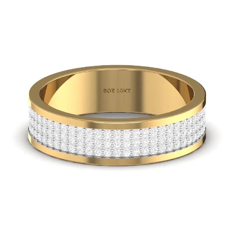 Ladies elegant gemstone ring-Alexx Diamond Band in 18K Gold