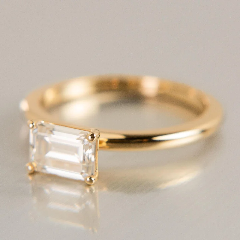 Ladies bold statement ring-Cypress Ring with Moissanite