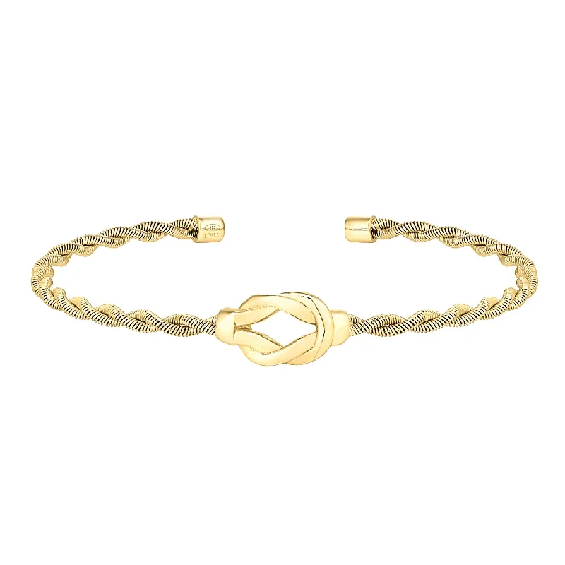 Ladies braided bracelet-Twisted Cable Bracelet with Open Knot