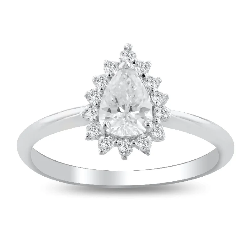 Ladies platinum engagement rings-Auriya Platinum 3/4ctw Diamond Engagement Ring (G, SI-2)