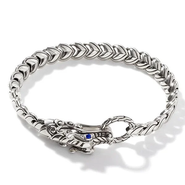 Ladies pearl bracelet-JOHN HARDY Legends Naga Silver And Blue Sapphire Dragon Bracelet