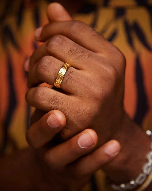 Ladies promise rings for her-Greek Key Band in 10K Gold