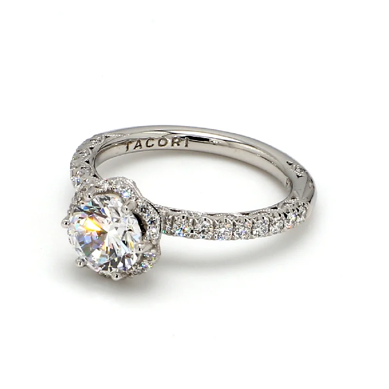 Ladies geometric engagement rings-TACORI Petite Crescent Engagement Ring