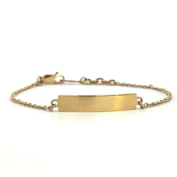 Ladies custom bracelet-14K Yellow Gold ID Bracelet