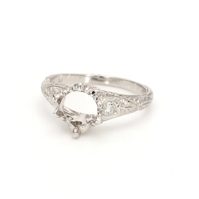 Ladies affordable engagement rings-Vintage Engagement Ring