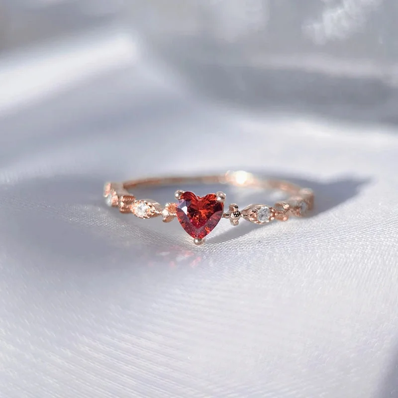 Rose Gold-Love-Ruby Ring