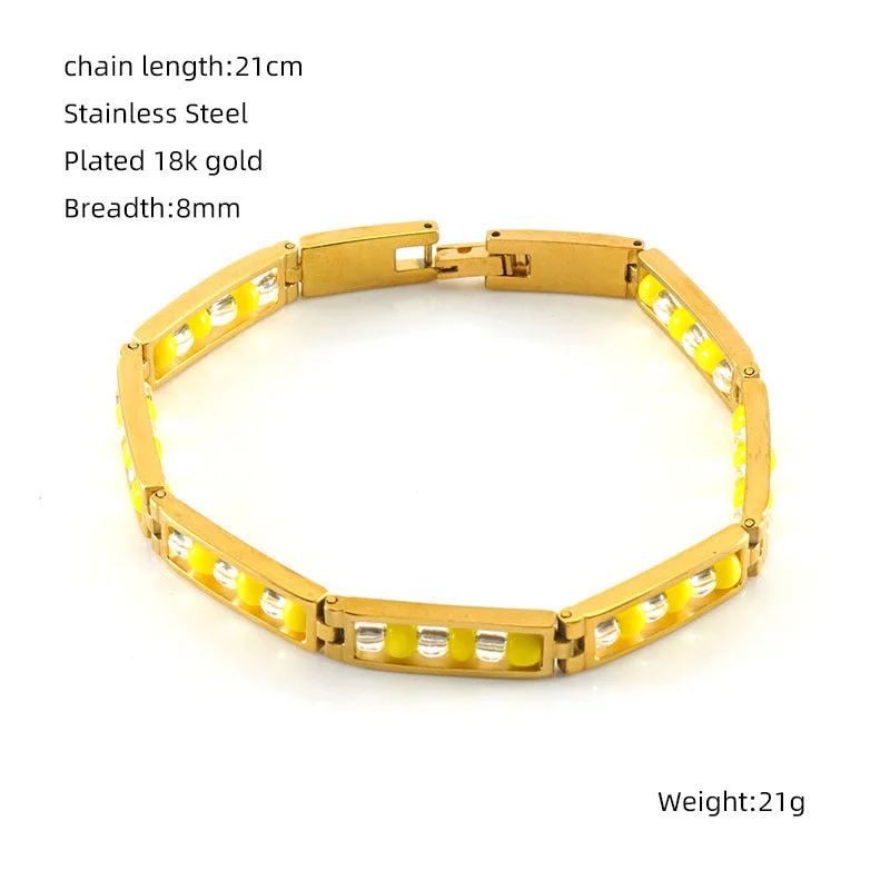 Gold Bracelet-Transparent + Yellow