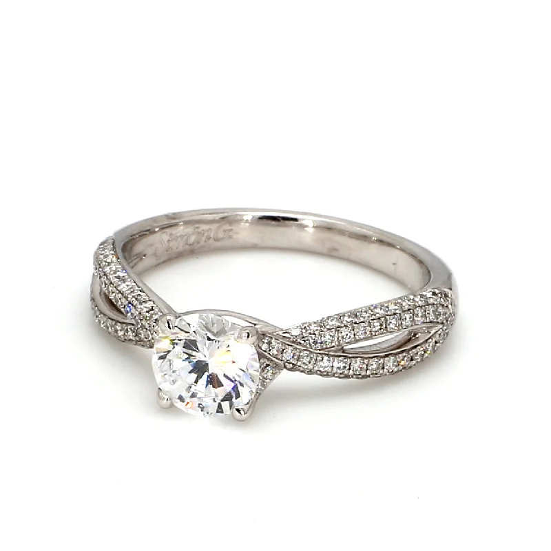 Ladies antique-style engagement rings-Pave Engagement Ring