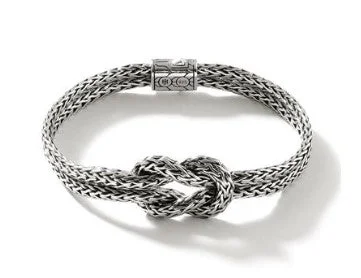 Ladies boho bangle-JOHN HARDY Classic Chain Silver Manah Double Bracelet