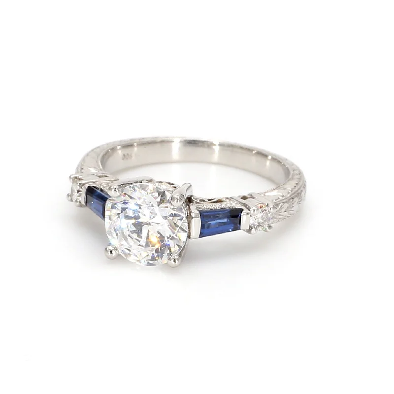 Ladies two-tone engagement rings-Vintage Engagement Ring