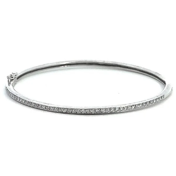 Ladies silver bracelet-Diamond Bangle Bracelet