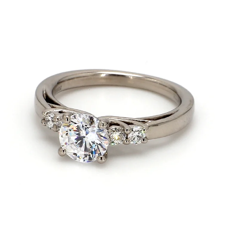 Ladies marquise cut engagement rings-Pave Engagement Ring