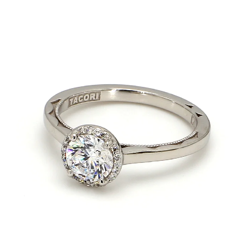 Ladies halo engagement rings-TACORI Sculpted Crescent Engagement Ring