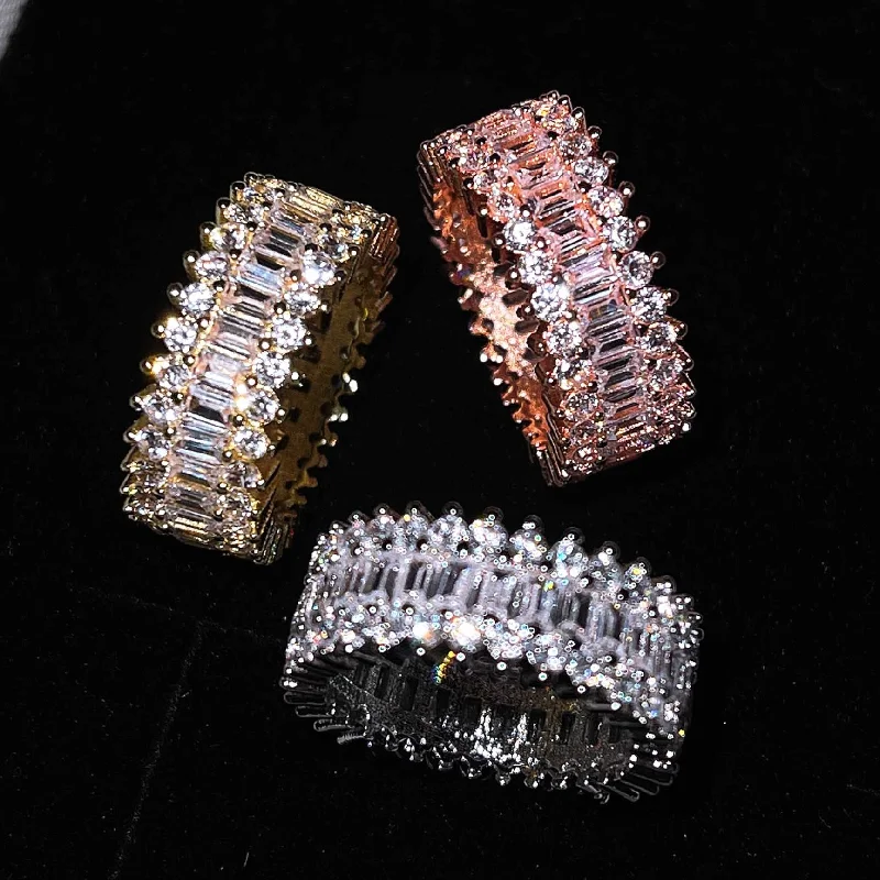 Ladies multi-stone ring-Ring Cross-border Sources Of Inlaid Zircon Ring Creative Fashion Foreign Trade Jewelry