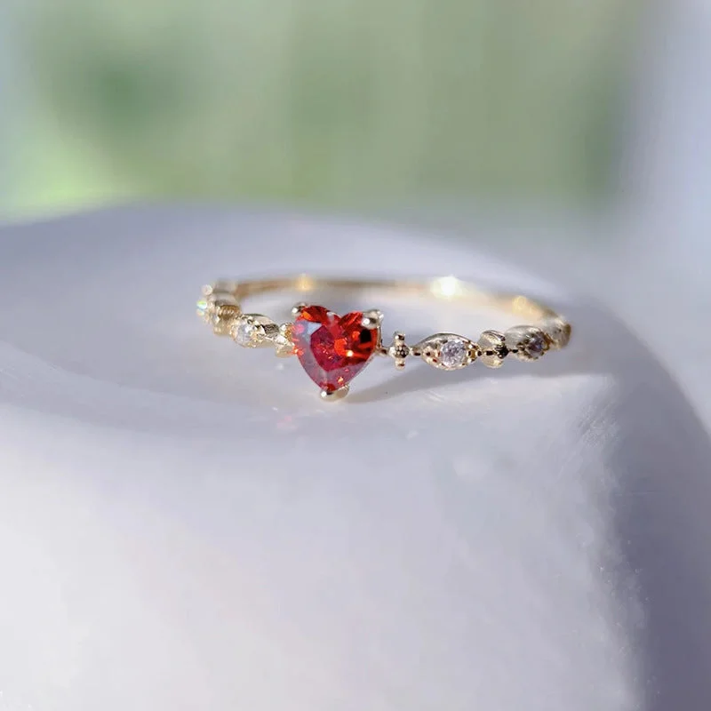 Gold-Love-Ruby Ring