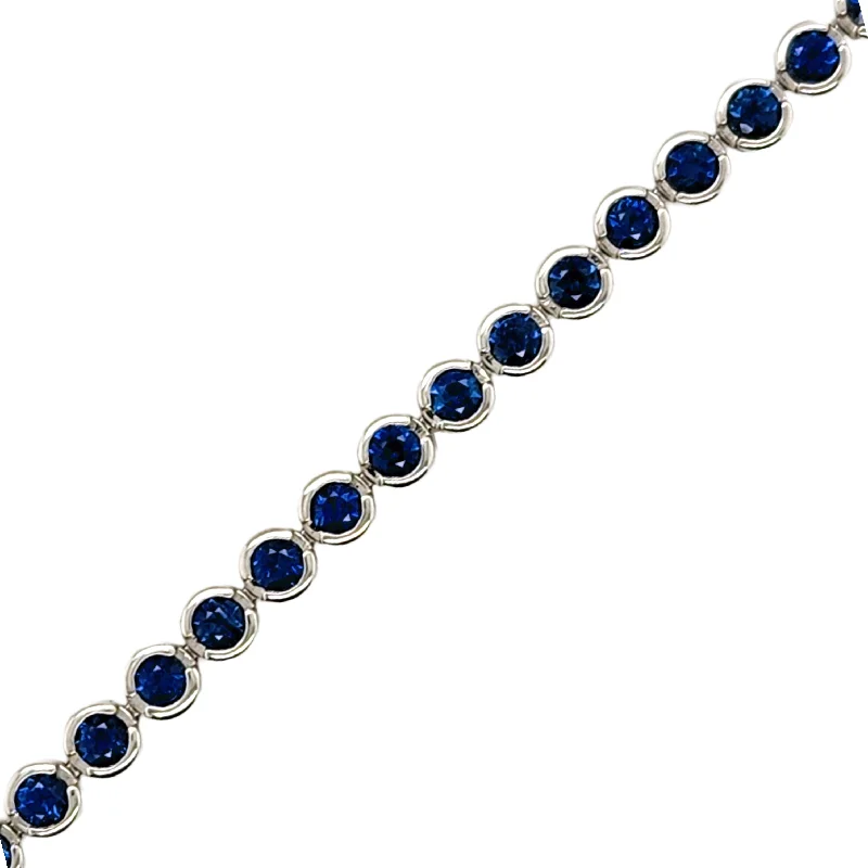 Ladies custom bracelet-VALANI Sapphire Tennis Bracelet