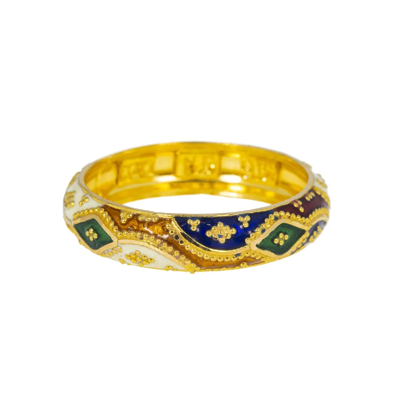 Ladies promise ring-22K Yellow Gold Meenakari Ring (3.7gm)