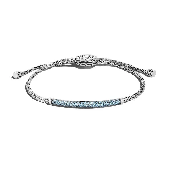 Ladies large bangle-JOHN HARDY Classic Chain Blue Topaz Bracelet